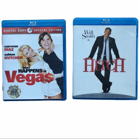 2 Blu-Ray Movies What Happens In Vegas + Hitch Romcom Comedy EUC - Picture 1 of 3